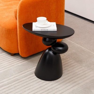 Sofa Side Table Small End Tables Fiberglass Narrow Side Table Cute Irregular Drink Table Small Coffee Table-Cuddlewood