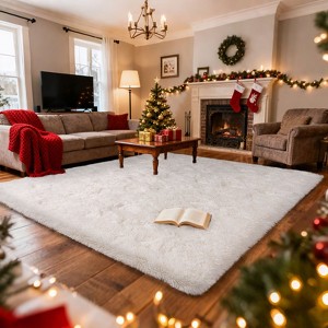 Soft Shag Area Rug 6x9 for Living Room or Bedroom, Fluffy Non-Slip Plush Carpet, Cozy Fuzzy Indoor Rug for Kids Room - 1 of 4