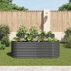 vidaXL Garden Raised Bed Galvanized Steel, Planter, Weather-resistant, Gray, 94.5"x31.5"x31.9" - 3 of 4