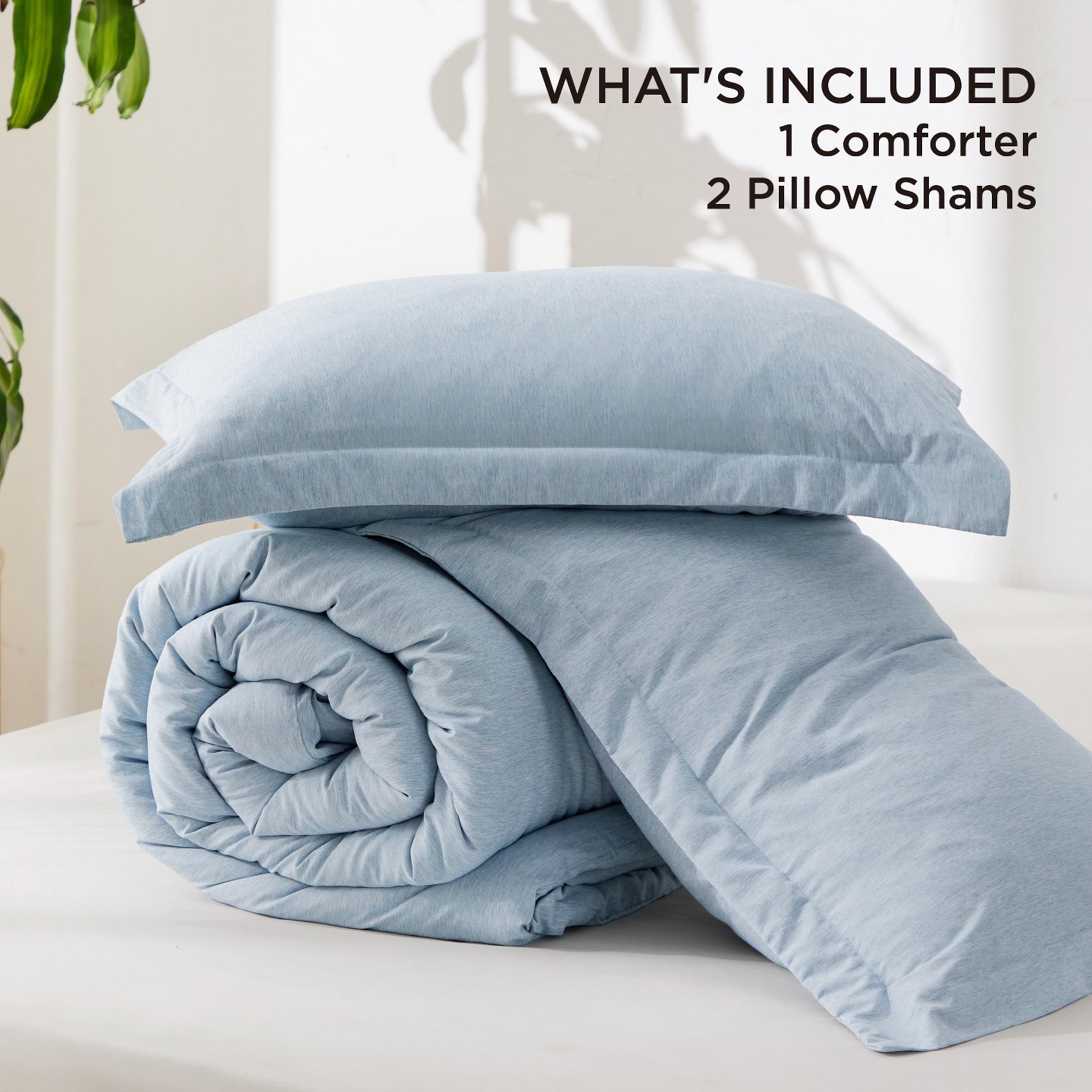 Комплект постельного белья Bedsure Comforter Set – Soft Bedding for All Seasons, Cationic Dyed 3-Piece Bed Set, Includes 1 Comforter and 102 Pillow Shams — фото 6