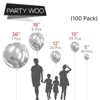 PartyWoo Balloons Metallic Silver Chrome 36 18 12 10 5 Inch 100 pcs - 2 of 4
