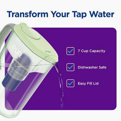 Lime 7-Cup BPA-Free Water Filter Pitcher