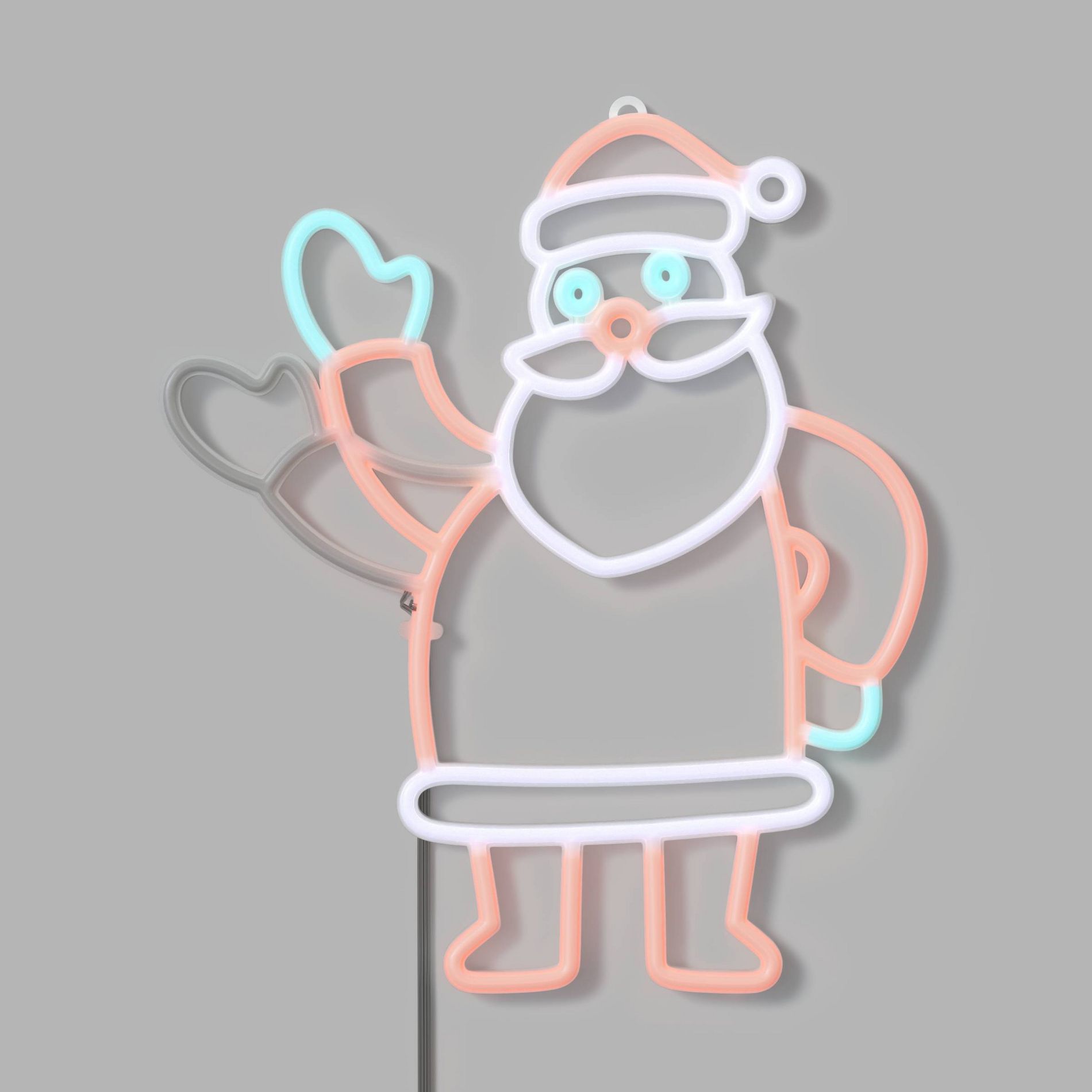 16.5" H Christmas Motion Faux Neon Waving Santa - Wondershop™