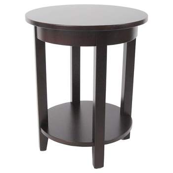 Round Accent Table Hardwood Espresso - Alaterre Furniture