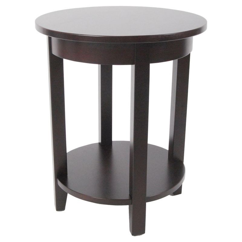 Round Accent Table Hardwood Espresso - Alaterre Furniture, 1 of 7