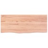 vidaXL Table Top, Light Brown 39.4"x15.7"x(0.8"-2.4") Treated Solid Wood Oak - 3 of 4