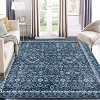 Washable Area Rug, Vintage Faux Wool Floor Cover with Non-Slip Backing, Non-Shedding Thin Foldable Carpet for Living Room Bedroom Kitchen - 2 of 4