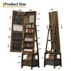 Homhougo Full Length Mirror Jewelry Organizer, 66" Jewelry Armoire with LED Light, Standing Jewelry Storage Cabinet with Back Shelf and Drawer - 2 of 4