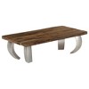 vidaXL Coffee Table Brown and Silver Solid Reclaimed Wood and Steel Medium - 2 of 4