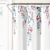 72"x72" Mirabelle Watercolor Floral Shower Curtain Blue/Coral - Lush Décor: Polyester Microfiber, Machine Washable, Buttonhole Top - 2 of 4
