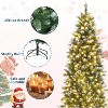 6FT Frosted Pencil Christmas Tree with Warm White Lights, Pre-Lit Artificial Xmas Tree for Home or Party, Slim Holiday Tree Includes Sturdy Stand - 4 of 4
