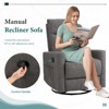 Lyngins Modern Upholstered Manual Recliner Chair with Adjustable Footrest,Massage/Swivel Sofa Chair with High Backrest - 2 of 4