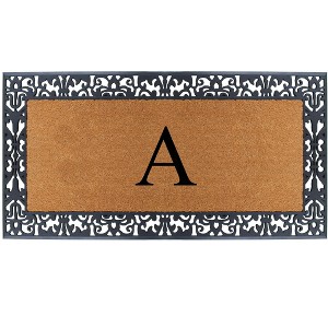 A1HC Natural Coir Monogrammed Outdoor Entrance Door Mat 30X60, Anti-Shed Treated Durable  Doormat - 1 of 4