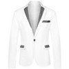 Lars Amadeus Men's Notched Lapel Party Costume Shiny Sequin Sports Coats - 2 of 4