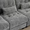 Modular Sectional Sofa with Ottomans, Chenille Fabric Sofa Couch with 4-Position Adjustable Backrest & Pillows - ModernLuxe - 4 of 4