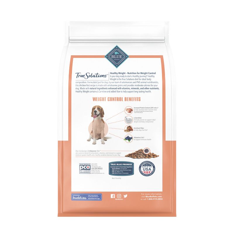 Blue Buffalo True Solutions Fit and Healthy Weight Control Chicken Flavor  Adult Dry Dog Food, 3 of 15