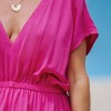 Women's V-neck Short Sleeve Midi Cover Up Dress - Cupshe - 2 of 4