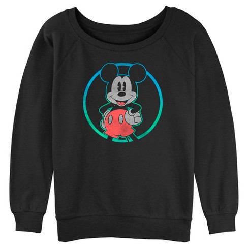 Junior's Women Mickey & Friends Distressed Retro Circle Sweatshirt - image 1 of 4