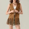 Women's Tassel Jacket with Studs Mid-Length Vest - 2 of 4