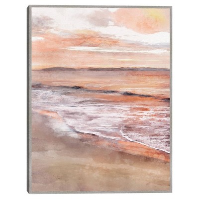 Large Coastal Sunset Abstract Canvas Art for Kids