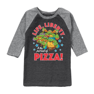 Boys' - Teenage Mutant Ninja Turtles - Life Liberty Pursuit Of Pizza Raglan Graphic T-Shirt