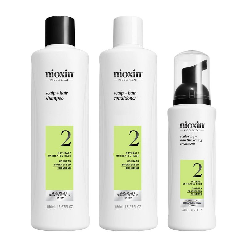 Nioxin System 2 Hair Thickening Natural &#38; Untreated Hair Shampoo &#38; Conditioner Kit - 3ct, 1 of 12
