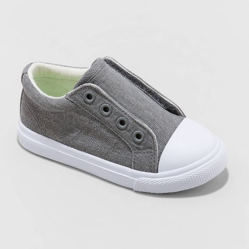 Cat & Jack Toddler Boys Shoes Sz 2 Lucian Gray Zip Sneakers 