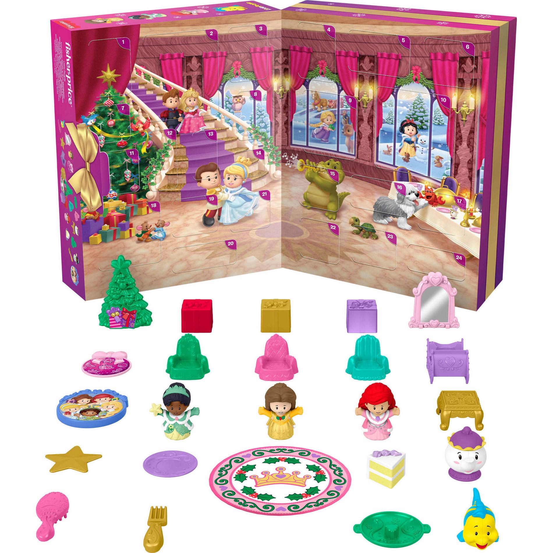 Fisher-Price Little People DISNEY Princess Advent Calendar for Toddlers & Kids, 24 Toys