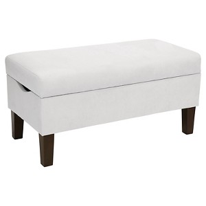 Skyline Bedroom Microsuede Storage Bench - Skyline Furniture , Microsuede White