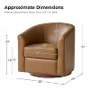 Set of 2 Jessie 30.5" Wide Modern Swivel Barrel Faux Leather Chair with Solid Wood Base|ARTFUL LIVING DESIGN - 3 of 4