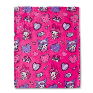 The Northwest Company Sanrio My Melody and Kuromi Pillow Fight Throw Blanket | 50 x 60 Inches - 1 of 4