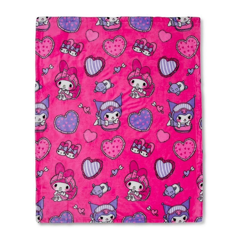 The Northwest Company Sanrio My Melody and Kuromi Pillow Fight Throw Blanket | 50 x 60 Inches, 1 of 10