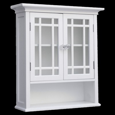 Neal Wall Cabinet 2 Doors & 1 Shelf White - Elegant Home Fashions