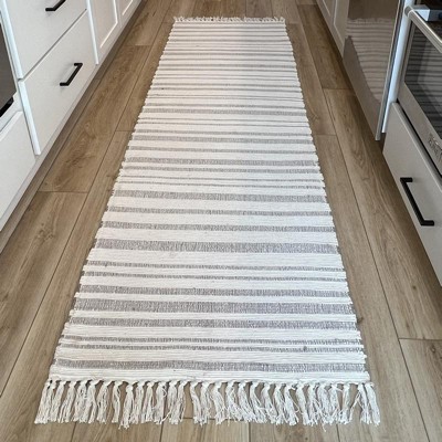 Silver Striped High-Low Accent Rug, 3x5, Grey Sold by at Home