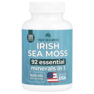 True Sea Moss Irish Sea Moss, 120 Veggie Capsules (400 mg per Capsule)
