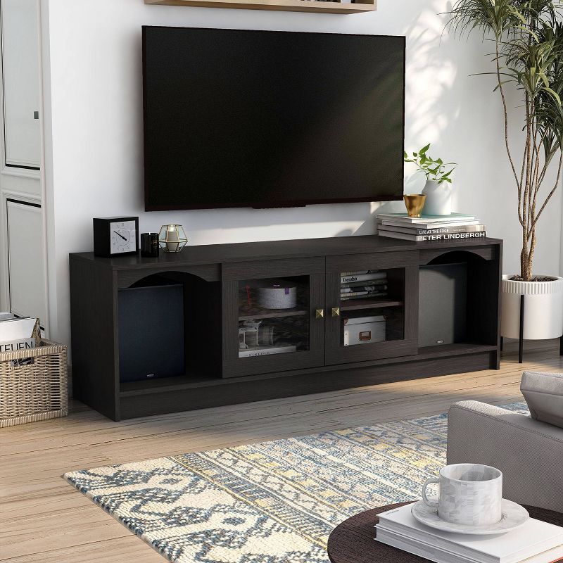 24/7 Shop At Home Jenny Modern TV Stand for TVs up to 70&#34; Espresso, 3 of 14