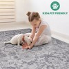 Kumasinova Stain-Resistant Area Rug, Non-Shedding Gray/Silver Door Mat,Kid & Pet-Friendly, Oriental Area Rug for Living Room,Latex-Free Cotton Backing - 3 of 4