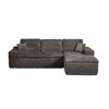 XIZZI No Assembly Sectional Sofa Set w/ Chaise - Plush/Corduroy Fabric, High-Resilience Foam, Beige/Black/Gray - Ships Compressed & Ready to Use - 2 of 4