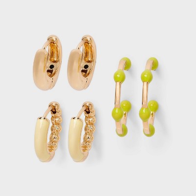 Small Hoop Earring Set 3pc -Universal Thread™