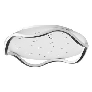 Modern Wave LED Ceiling Light for Kids Room, Flush Mount Fixture with Moon & Star Pattern, White 40W - 1 of 4