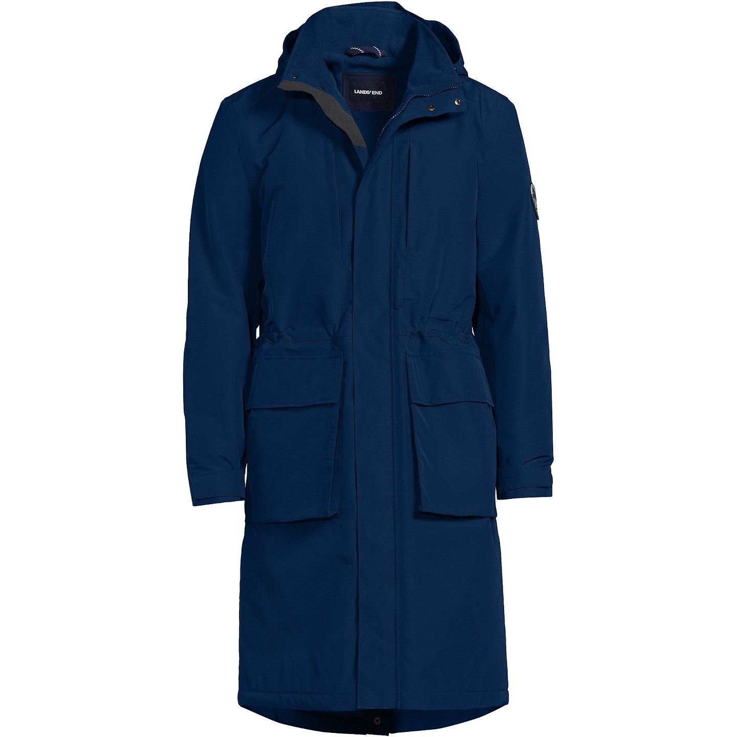 Мужское пальто Lands' End Squall Waterproof Insulated Winter Stadium Coat - Small - Deep Sea Navy, цвет: Тёмно-синий — фото 3