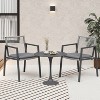 GDFStudio Mikell Outdoor Aluminum Rope Dining Chair (Set of 2) with Water Resistance Cushion, Gray and Black - 2 of 4