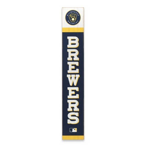 Mlb Milwaukee Brewers Baseball Vertical Wood Sign Panel : Target
