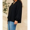 Women's Solid Long Puff Sleeves Woven Blouse - Plus - Oddi - 2 of 3