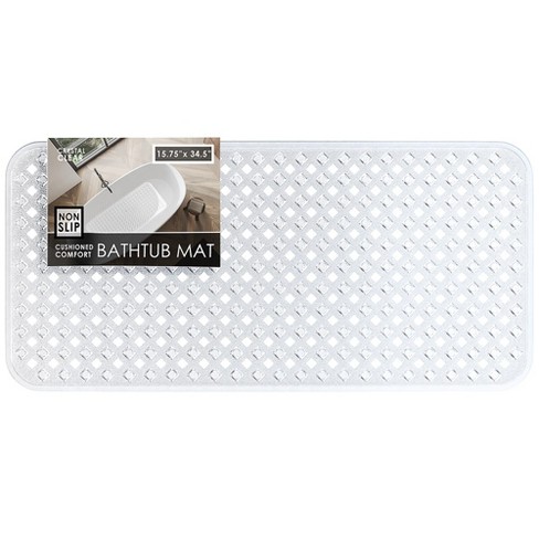 Hearth & Harbor Bathtub Mat - Non Slip Shower Mat with Suction Cups and Drainage Holes, 35"x16" Clear Bathroom Tub Mat for Elderly & Kids - image 1 of 4