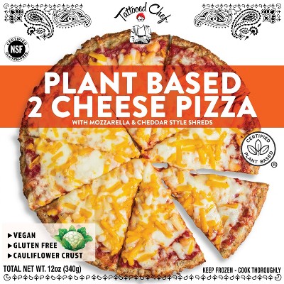 Tattooed Chef Gluten Free Frozen Cauliflower Crust Mozzarella & Cheddar Cheese Vegan Pizza - 12oz