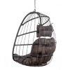 Nestfair 3.6ft Wicker Outdoor Hammock Chair with Cushion Dark Gray - 2 of 4