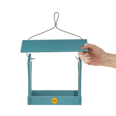 Lake Blue Hanging Recycled Plastic Bird Feeder
