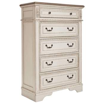 Realyn 5 Drawer Chest Chipped White - Signature Design by Ashley