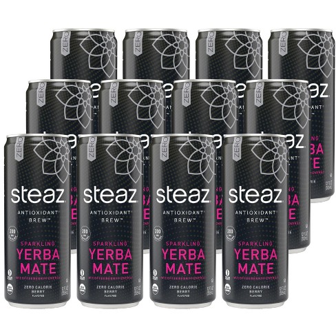 Steaz Organic Yerba Golden Mate Bev Drink Antioxidant Brew Case (12) 16oz  Cans